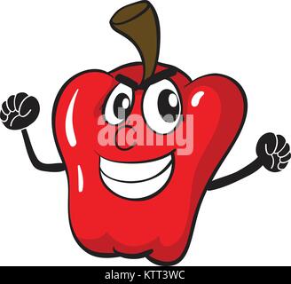 illustration of red capsicum on a white background Stock Vector