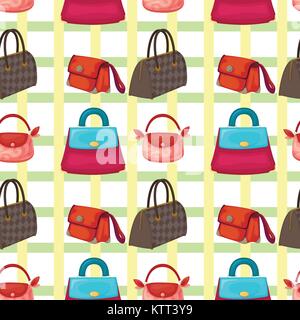 illustration of set of various bags and purses Stock Vector