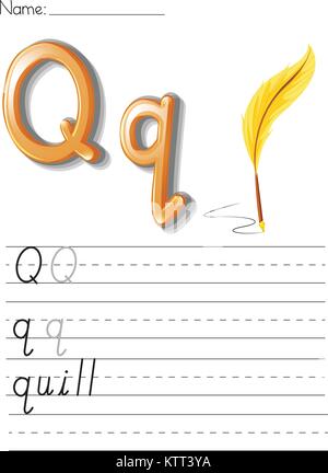 alphabet worksheet on white paper stock vector art illustration