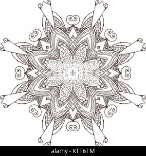 Mandala. Abstract decorative background. Islam, Arabic, oriental, indian, ottoman, yoga motifs. Vector illustration for coloring pages Stock Vector