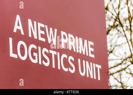 Estate agents industrial logistics warehouse and office units to sign New Prime Logistics Unit Stock Photo