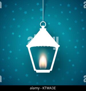 Paper white light on the sky. Stock Vector