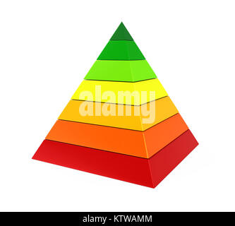 Colorful Pyramid Chart Isolated Stock Photo