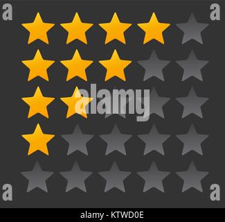 Star Rating.  Evaluation System and Positive Review Sign. Vector Illustration Stock Vector