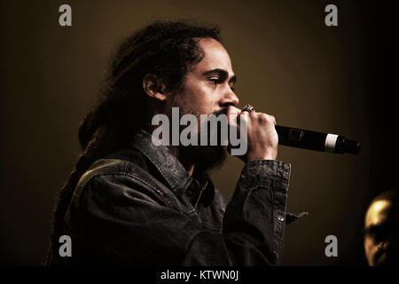 The American rapper Nas and the Jamaican reggae artist Damian Marley (pictured) released the common album ‘Distant Relatives’ and are here pictured at a live concert at Vega in Copenhagen. Denmark 06/07 2010. Stock Photo