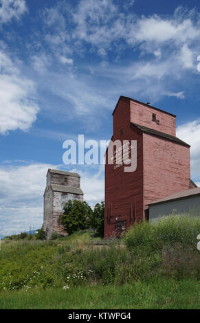 Grain elevators in Creston, British Columbia, Canada Stock Photo