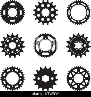 Sprocket wheel vector icon set Stock Vector