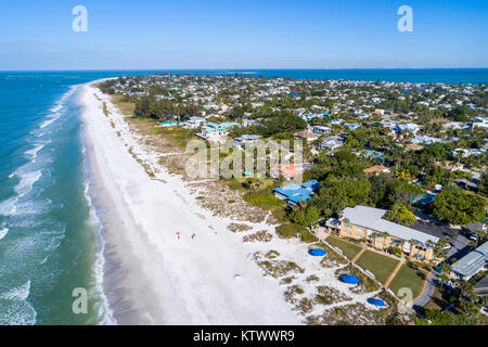 Anna Maria Island Florida,Holmes Beach,Gulf of Mexico,Tampa Bay,houses homes residences,aerial overhead view,FL17121455d Stock Photo