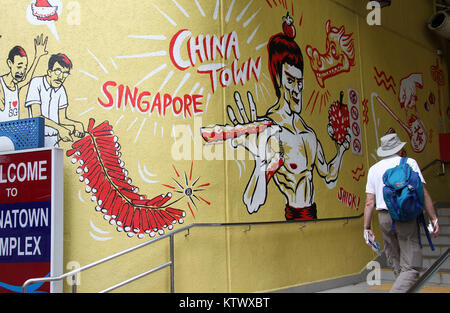 Chinatown Complex in Singapore Stock Photo