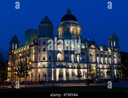 Port of Liverpool Building (formerly Mersey Docks and Harbour Board Offices, more commonly known as the Dock Office) is sited at the Pier Head and alo Stock Photo