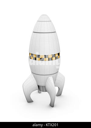 3d illustration of a space rocket isolated on white background Stock ...