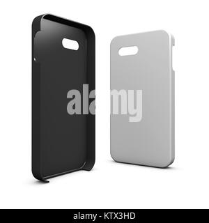 Blank and White phone case. 3d illustration Stock Photo
