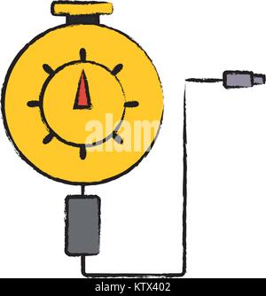 tire gauge icon Stock Vector