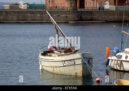 Newhaven ,western harbour,  Leith, Edinburgh, United Kingdom everyday scene boats in harbour Stock Photo