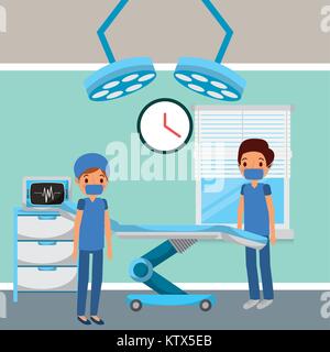 Hospital healthcare medical office interior vector illustration set ...