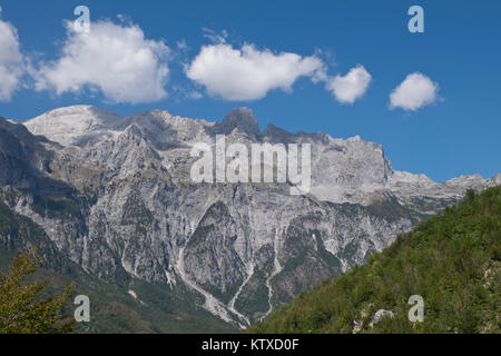 View of the Albanian Alps near Thethi, on the western Balkan peninsula, in northern Albania, Europe Stock Photo