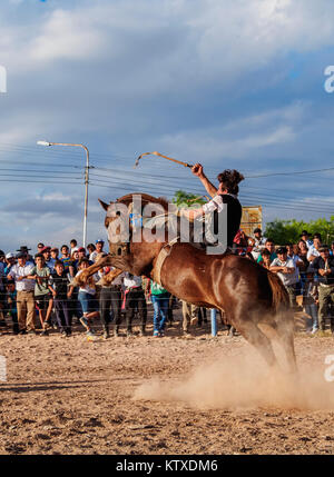 Jineteada Gaucha, traditional sport, Vallecito, San Juan Province, Argentina, South America Stock Photo