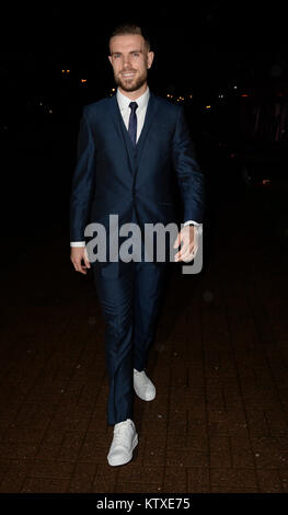 James Milner Foundation Charity Ball at Event City - Arrivals  Featuring: Jordan Henderson Where: Manchester, United Kingdom When: 26 Nov 2017 Credit: WENN.com Stock Photo