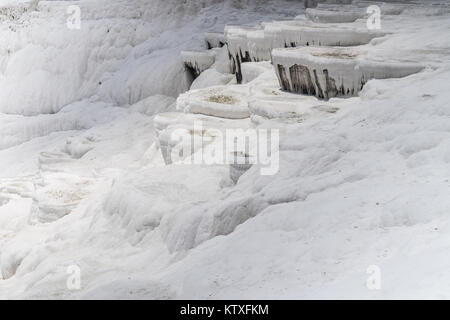 View of the calcareous minerals in Pamukkale Stock Photo