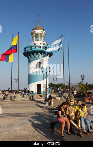 Guayaquil Lighthouse, on Santa Ana hill, Guayquil, Ecuador, South America Stock Photo