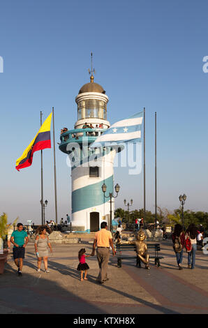 Guayaquil Lighthouse, on Santa Ana hill, Guayquil, Ecuador, South America Stock Photo