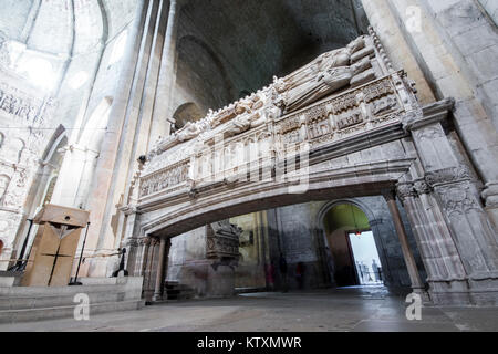 The pantheon of the kings of the Crown of Aragon of the Royal Abbey of Santa Maria de Poblet, a Cistercian monastery in Catalonia, Spain, Stock Photo