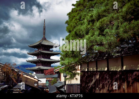 License and prints at MaximImages.com - Yasaka Pagoda of Hokanji, Hokan-ji Temple, 5-story Buddhist temple pagoda in Higashiyama, Kyoto, Japan Stock Photo