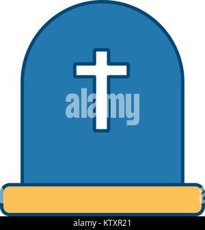 Cemetery tombstone isolated Stock Vector