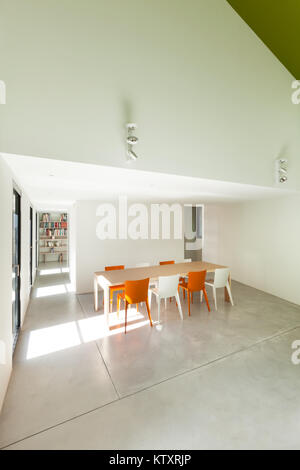 Beautiful modern house, view dining room. Architect: Michele Gaggini from Switzerland Stock Photo