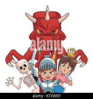 Videogames characters cartoons Stock Vector