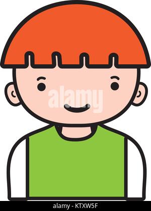 happy boy with light brown hair and t-shirt Stock Vector