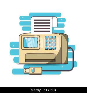 realistic printer cartoon  Stock Vector