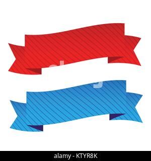 Blank ribbon. Blue banner scroll. Title template Stock Vector