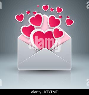 Envelop , heart, love, gift icon. Stock Vector