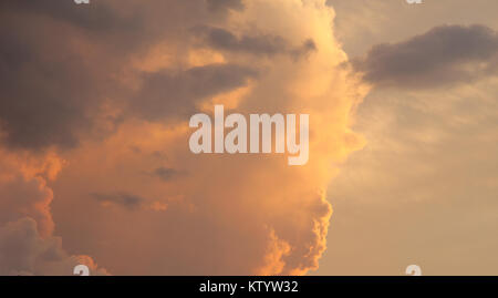 Beautiful sunset in red clouds before the storm Stock Photo