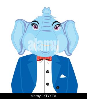 Elephant in suit Stock Vector