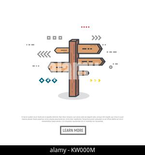 Derection wooden sign  Stock Vector