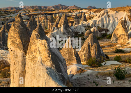 Fairy chimneys, Zemi Valley near Village of Goreme, Cappadocia, Turkey Stock Photo