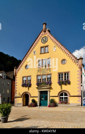 Horn-rimmed mountain, city hall on the bear's place, Hornberg, Rathaus am Bärenplatz Stock Photo