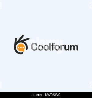 Chat icon, forum, talk, communicate illustration. Ok symbol, Okay vector logo. Stock Vector