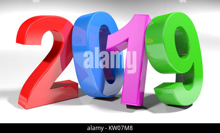 Colorful 2019 - 3D rendering Stock Photo