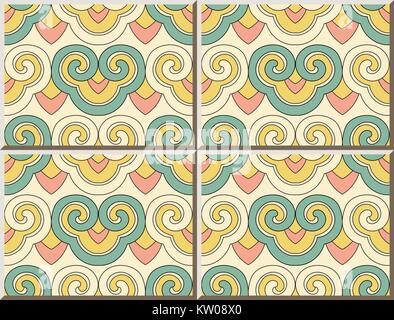 Ceramic tile pattern of spiral curve cross vintage line Stock Vector ...