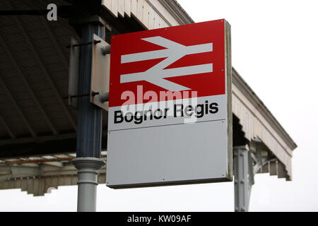 Bognor Regis Train Station, West Sussex, UK. Stock Photo