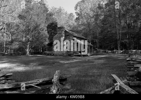 John Oliver's cabin in Cades Cove of Great Smoky Mountains, TN, USA Stock Photo