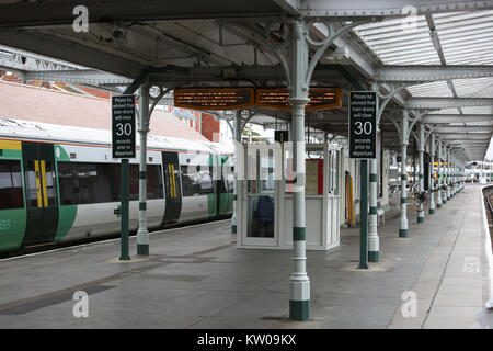 Bognor Regis Train Station, West Sussex, UK. Stock Photo