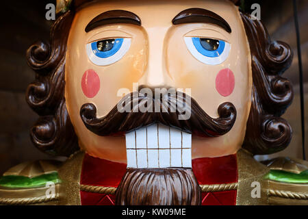 Close-up photograph of a giant Nutcracker doll pictured in West Sussex, UK. Stock Photo