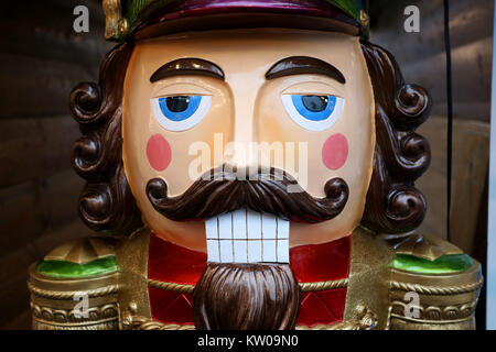 Close-up photograph of a giant Nutcracker doll pictured in West Sussex, UK. Stock Photo