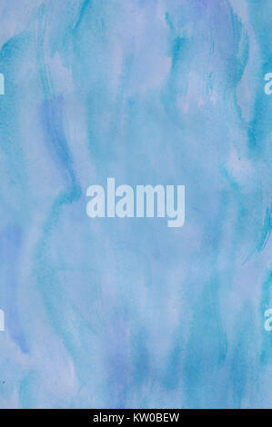 Blue watercolor color painted background texture Stock Photo