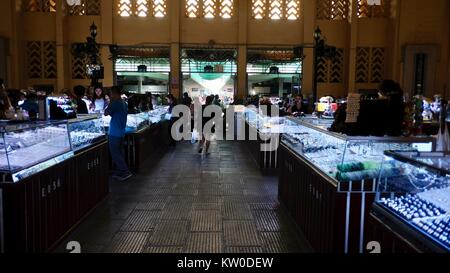 Inside of Central Market Phsar Thmei  Art Deco style in Phnom Penh Cambodia from the French Colonial Period Stock Photo