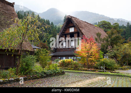 Shirakawa-go village in Gifu prefecture, Japan. It is one of UNESCO's World Heritage Sites. Stock Photo
